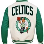 NBA Boston Celtics Retro Varsity Jacket White and Green