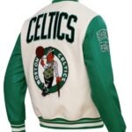 NBA Boston Celtics Retro White and Green Varsity Jacket