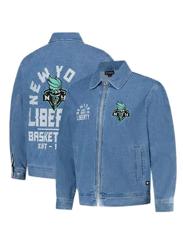 NY Liberty The Wild Collective Blue Denim Jacket