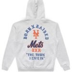 NY Mets Raised Grey Hoodie