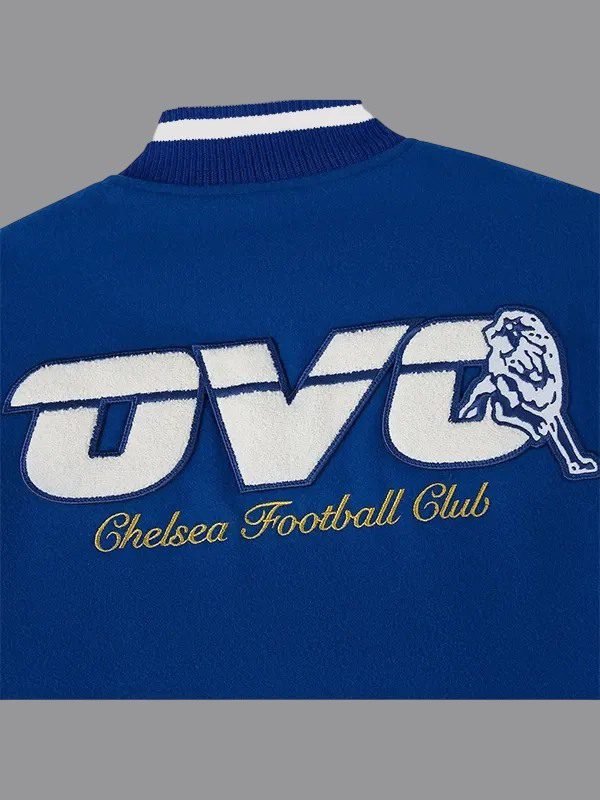 OVO Chelsea FC Blue & White Letterman Jacket