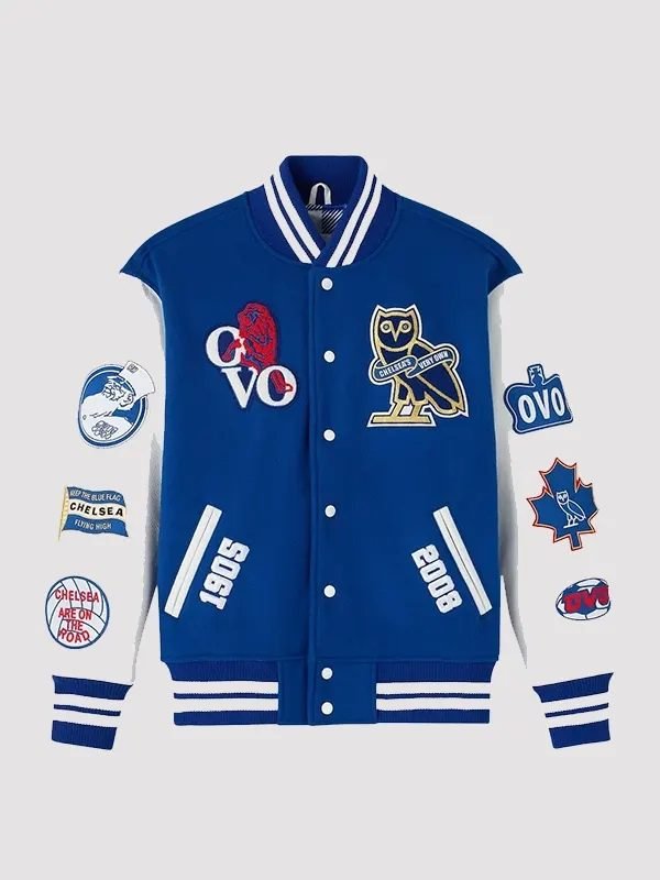 OVO Chelsea FC Blue & White Varsity Jacket