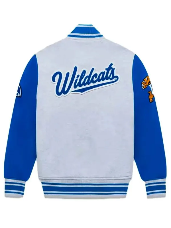OVO NCAA Basketball Kentucky Wildcats Blue and Grey Varsity Letterman Jacket