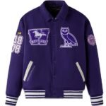 OVO Western Mustangs Varsity Jacket Purple