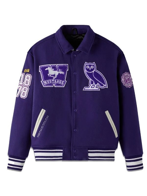 OVO Western Mustangs Varsity Jacket Purple