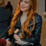 Our Little Secret Lindsay Lohan Black Leather Jacket
