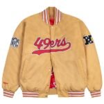 SF 49ers GOLF WANG Gold Satin Bomber Jacket