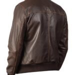 Slim Fit Womens Vintage Brown Bomber Leather Jacket