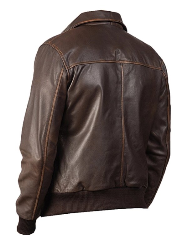 Slim Fit Womens Vintage Brown Bomber Leather Jacket