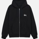 Stussy Zip-up Hoodie in Black
