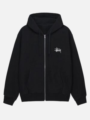Stussy Zip-up Hoodie in Black
