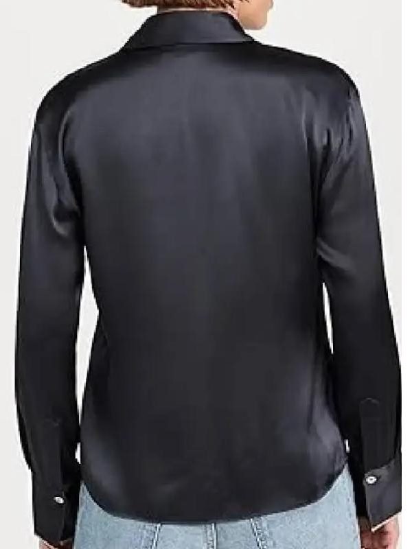 The Waterfront Belle Buckley Black Silk Blouse
