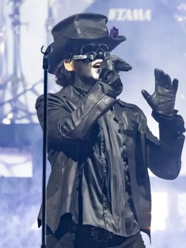 Tobias Forge Detroit MI 2025 Black Leather Jacket