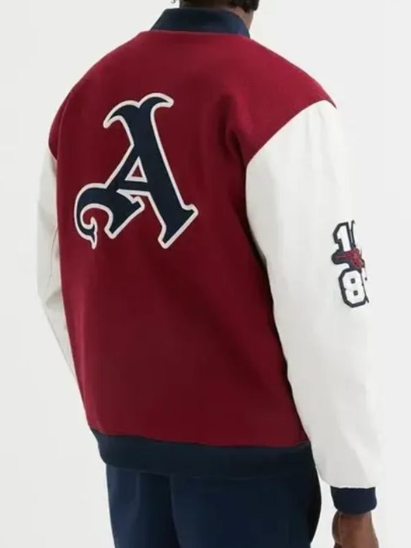 Unisex - Arsenal Full-Snap Varsity Jacket Red and White