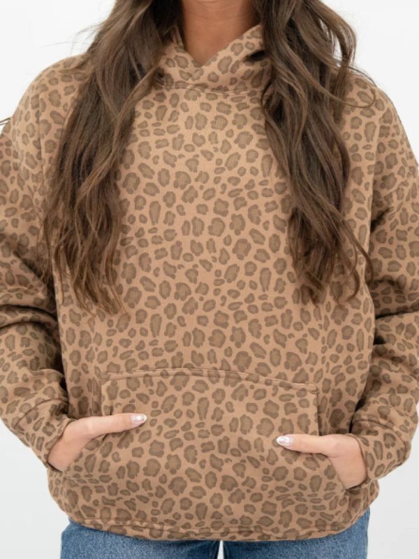 Unisex Oversized Comfrt Leopard Print Hoodie