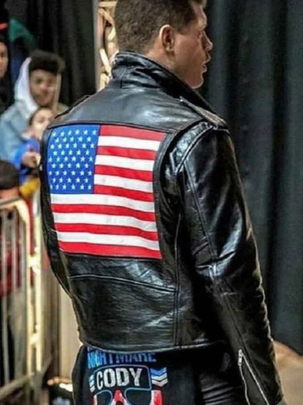 WWE Cody Rhodes US Flag Leather Jacket