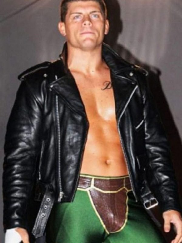 WWE Star Cody Rhodes USA Flag Black Leather Jacket