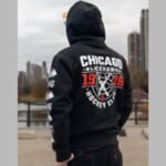 WWE Unreal CM Punk VG Chicago Blackhawks Black Hoodie
