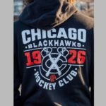 WWE Unreal CM Punk VG Chicago Blackhawks Black Pullover Hoodie