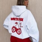 White Fox Cherry Oversized Hoodie