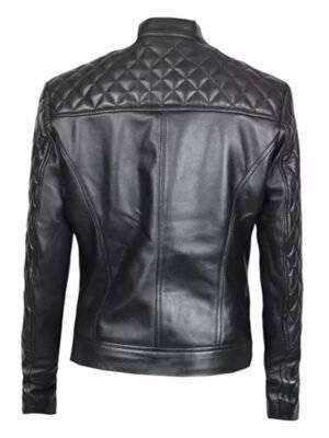 Womens Motorcycle Leather Quilted Jacket