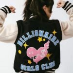 Wool Leather Billionaire Girls Club Black White Varsity Jacket (1)