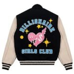 Wool Leather Billionaire Girls Club Black White Varsity Jacket