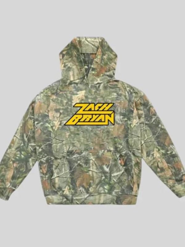 Zach Bryan 2025 Camo Pullover Hoodie