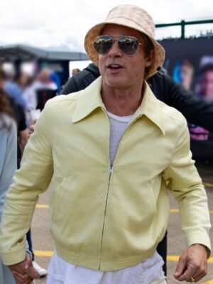 2025 Brad Pitt F1 Yellow Zip-Up jacket