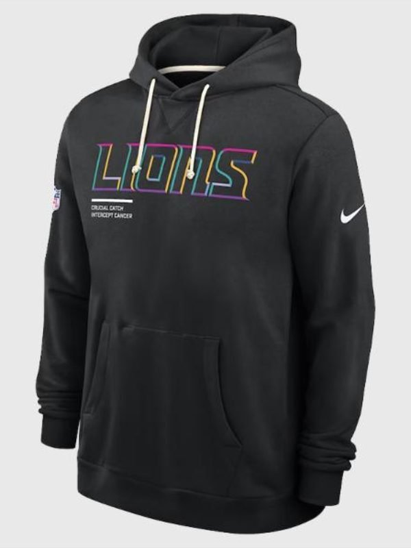 2025 Crucial Catch Detroit Lions Black Hoodie