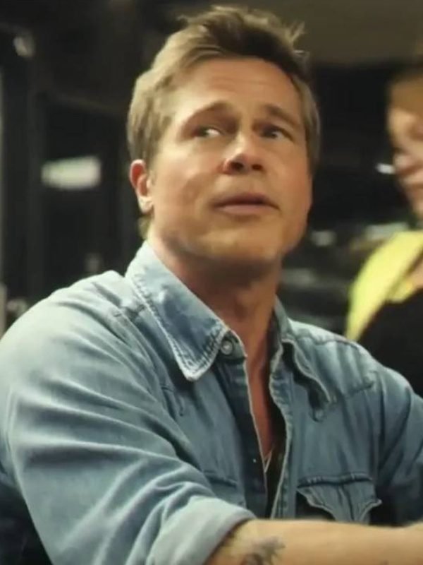 2025 F1 Movie Brad Pitt Western Denim Blue Shirt