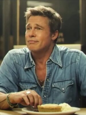 2025 F1 Movie Brad Pitt Western Denim Shirt Blue