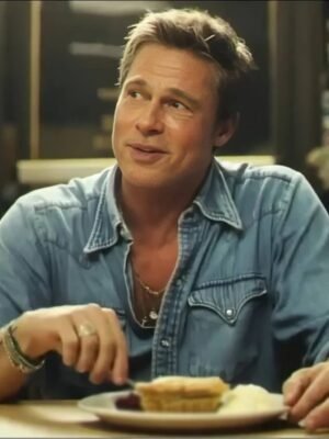 2025 F1 Movie Brad Pitt Western Denim Shirt in Blue