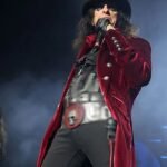 Alice Cooper Velvet Mid-Length Coat In Red