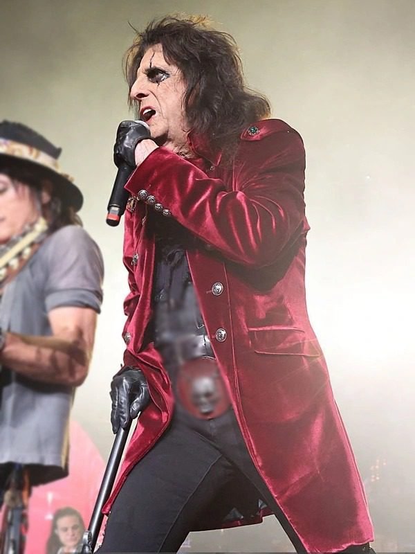 Alice Cooper Velvet Mid-Length Red Coat