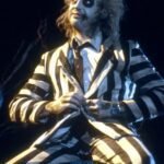 Beetlejuice 2024 Michael Keaton Striped Suit