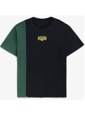 Black Green Bay Packers Spliced T-Shirt