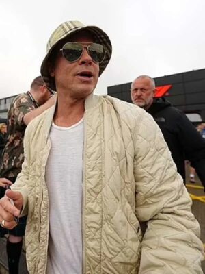 Brad Pitt F1 2025 Quilted Bomber Jacket