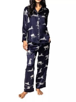 Freakier Friday 2025 Lindsay Lohan Panther Pajamas in Navy