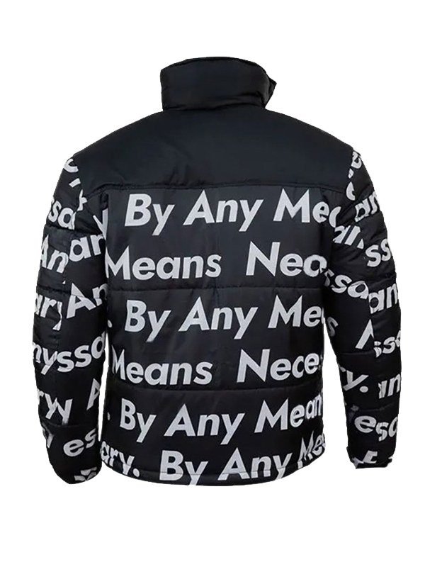 Goku Drip Puffer Jacket Black