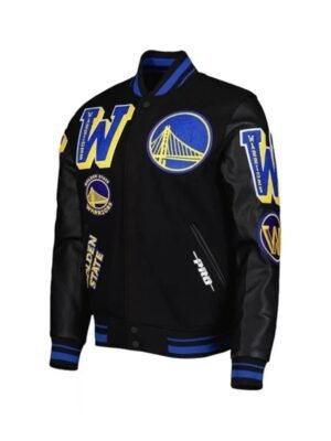 Golden State Warriors Black Mash Up Capsule Varsity Jacket