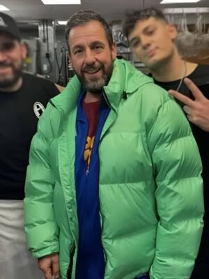 Happy Gilmore 2 Adam Sandler Green Puffer Zip Jacket