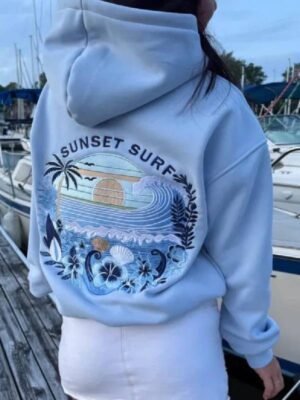 Hibiscus Hoodie Blue