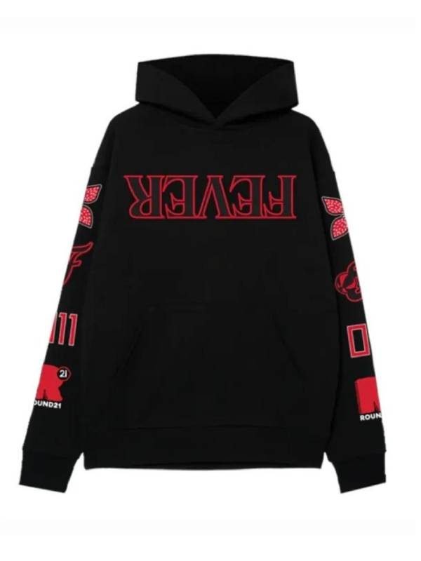 Indiana Fever Round21 Stranger Things Parallel Black Hoodie