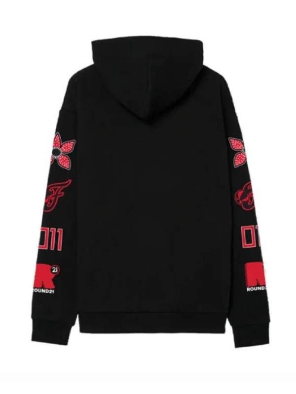 Indiana Fever WNBA Round21 Stranger Things Parallel Black Pullover Hoodie