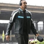 Jalen Hurts Leather Biker Jacket Black