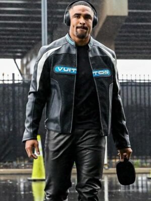 Jalen Hurts Leather Biker Jacket in Black
