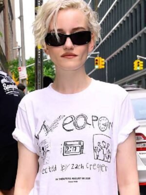 Julia Garner Weapons Printed White Tee