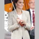 Kate Middleton Blaze Milano Pinstriped Blazer in Beige