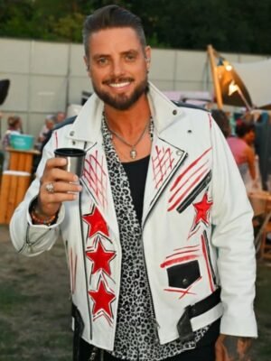 Keith Duffy Flackstock Festival 2025 Leather Jacket in White